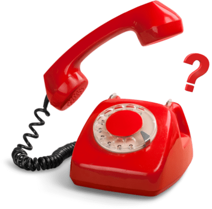 red phone with question mark asking how to get more customers
